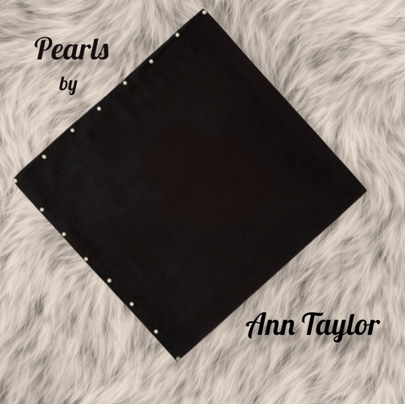 Ann Taylor black pearl scarf - Picture 3 of 4